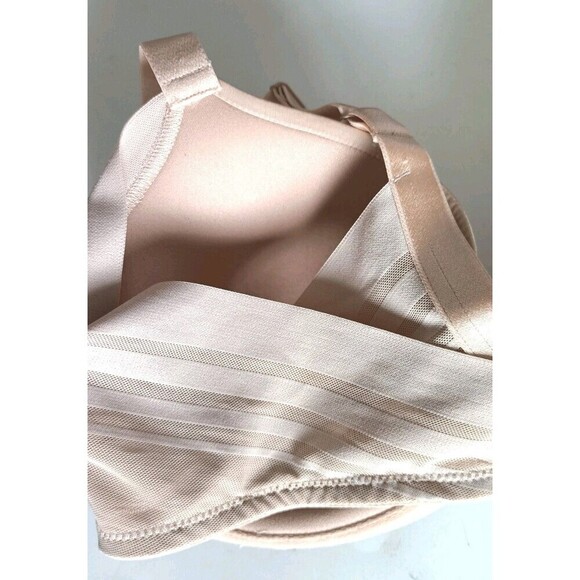 Paramour Bra Size 38D Beige Marvelous Seamless Side Smoother Mesh Underwire - Picture 5 of 6